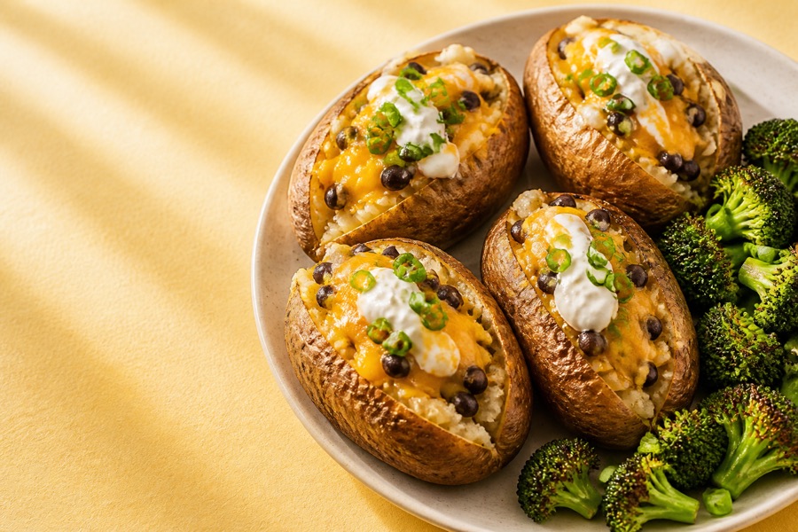 Loaded baked potato dinner.